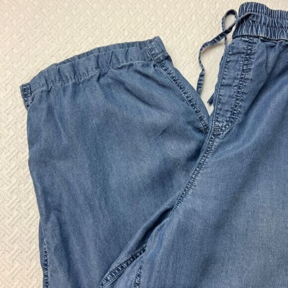 Vintage Y2L DC Jeans Women's 28 Blue Lyocell Paperbag Relaxed Pants Capri - Picture 3 of 13